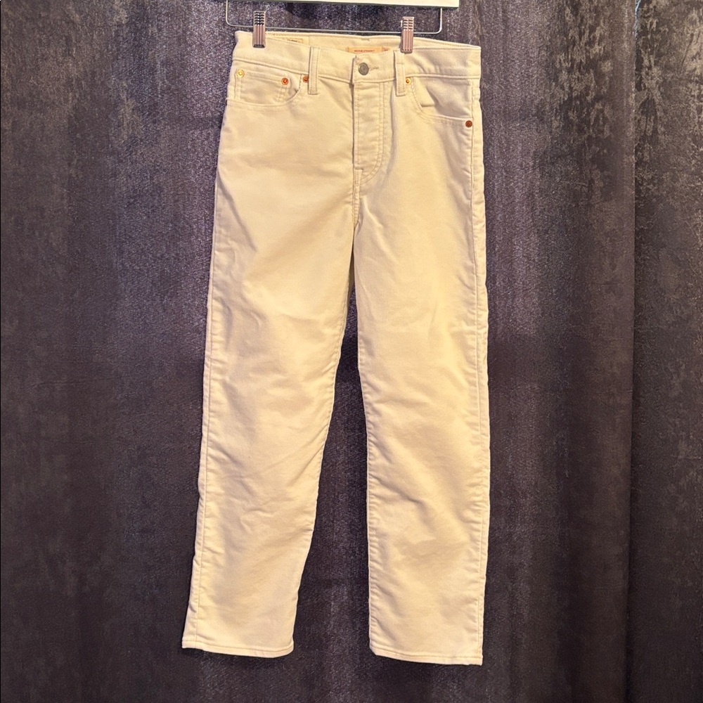 Levi's Wedgie Straight Off-White Corduroy